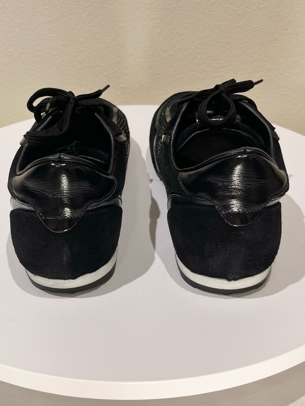 Luvishoes Bonia Black Rhinestone Crystal Suede Leather Sneakers NEW - Picture 5 of 9